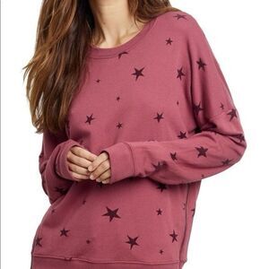 RAILS Marlo Garnet Flocked Stars Crewneck Sweatshirt | XXL